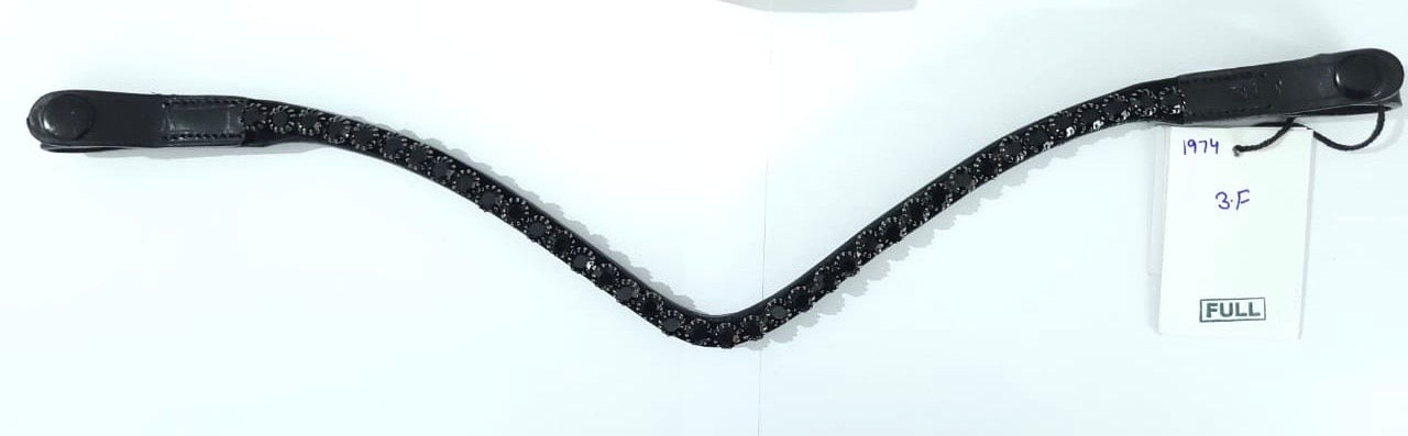 All In Black Preciosa Rhinestone Browband