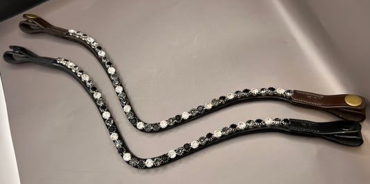 Jet Black–Crystal Clear–Crystal  NightFall Preciosa Rhinestones Browband