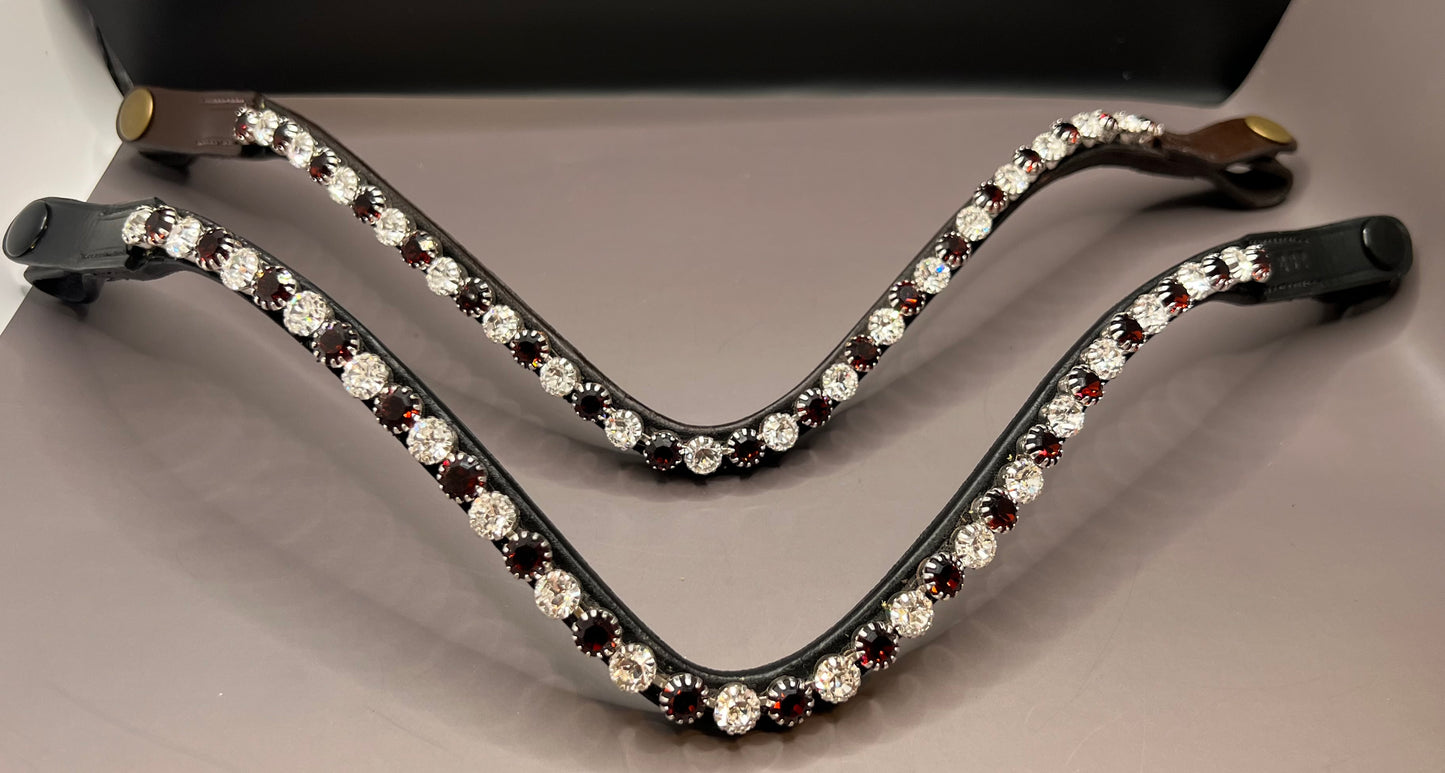 Luxury Burgundy & Crystal Clear Browband