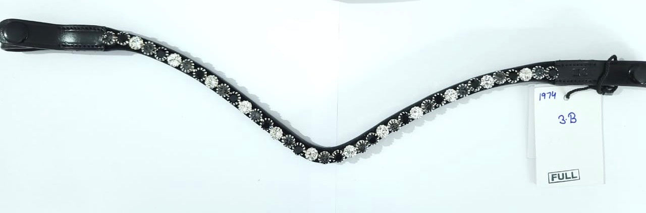 Jet Black–Crystal Clear–Crystal  NightFall Preciosa Rhinestones Browband