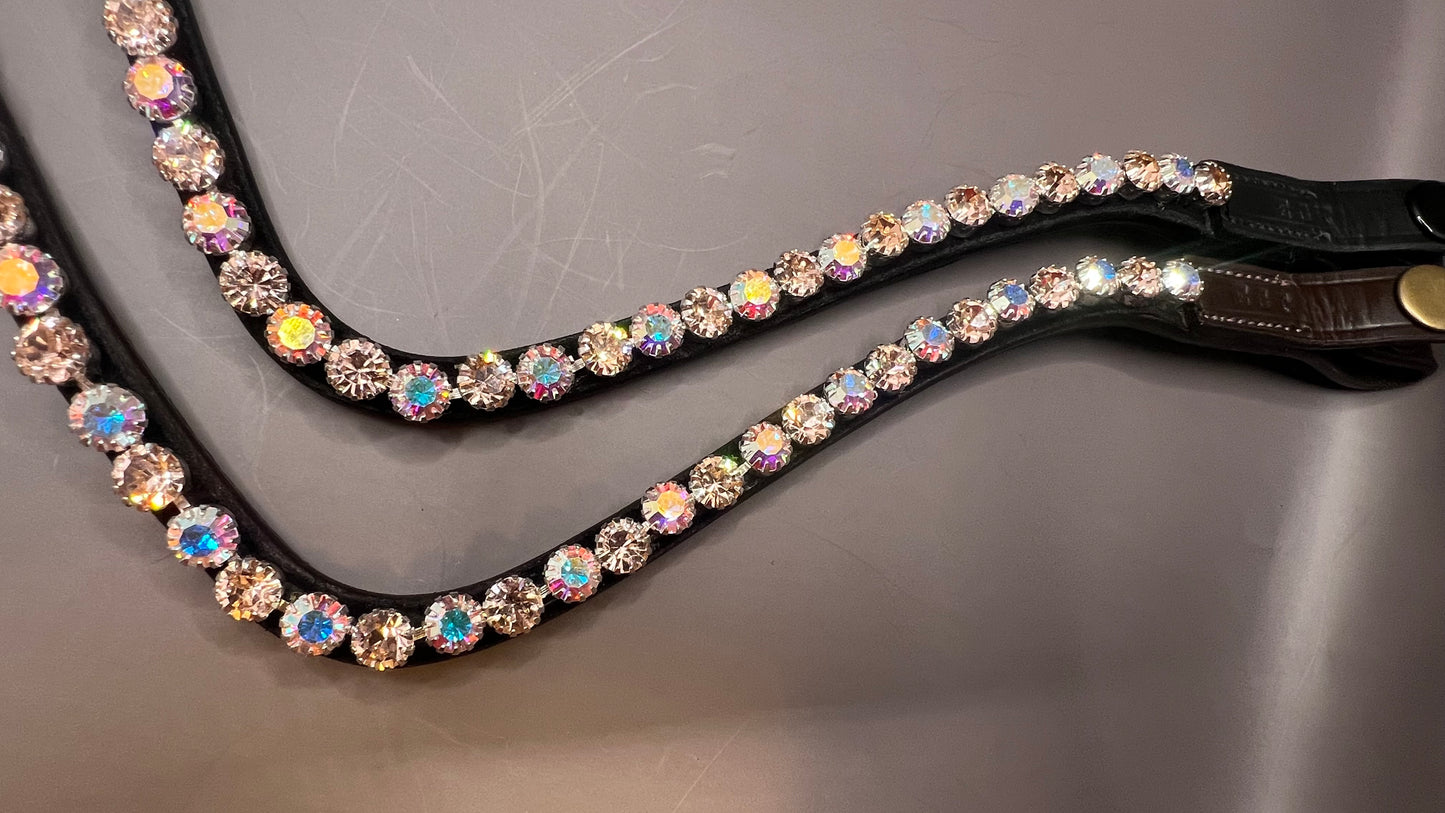 Peach & AB Crystal Preciosa Rhinestone Browband