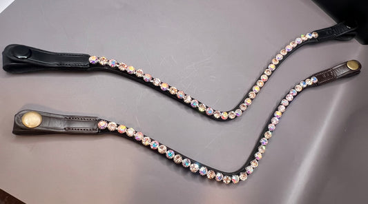 Peach & AB Crystal Preciosa Rhinestone Browband