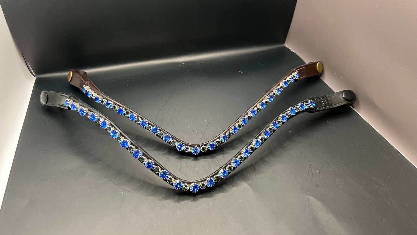 Sapphire Blue & Navy Preciosa Rhinestone Browband