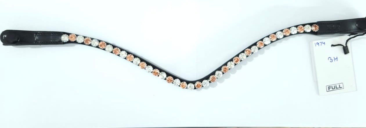 Apricot &  Crystal Clear Preciosa Rhinestone Browband