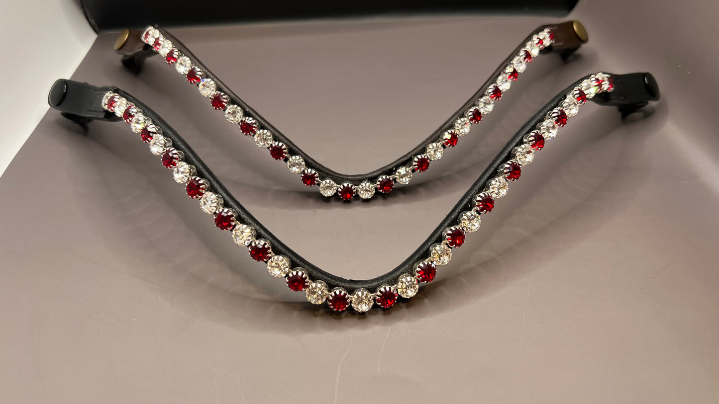 Light Siam Red & Clear Rhinestone Browband