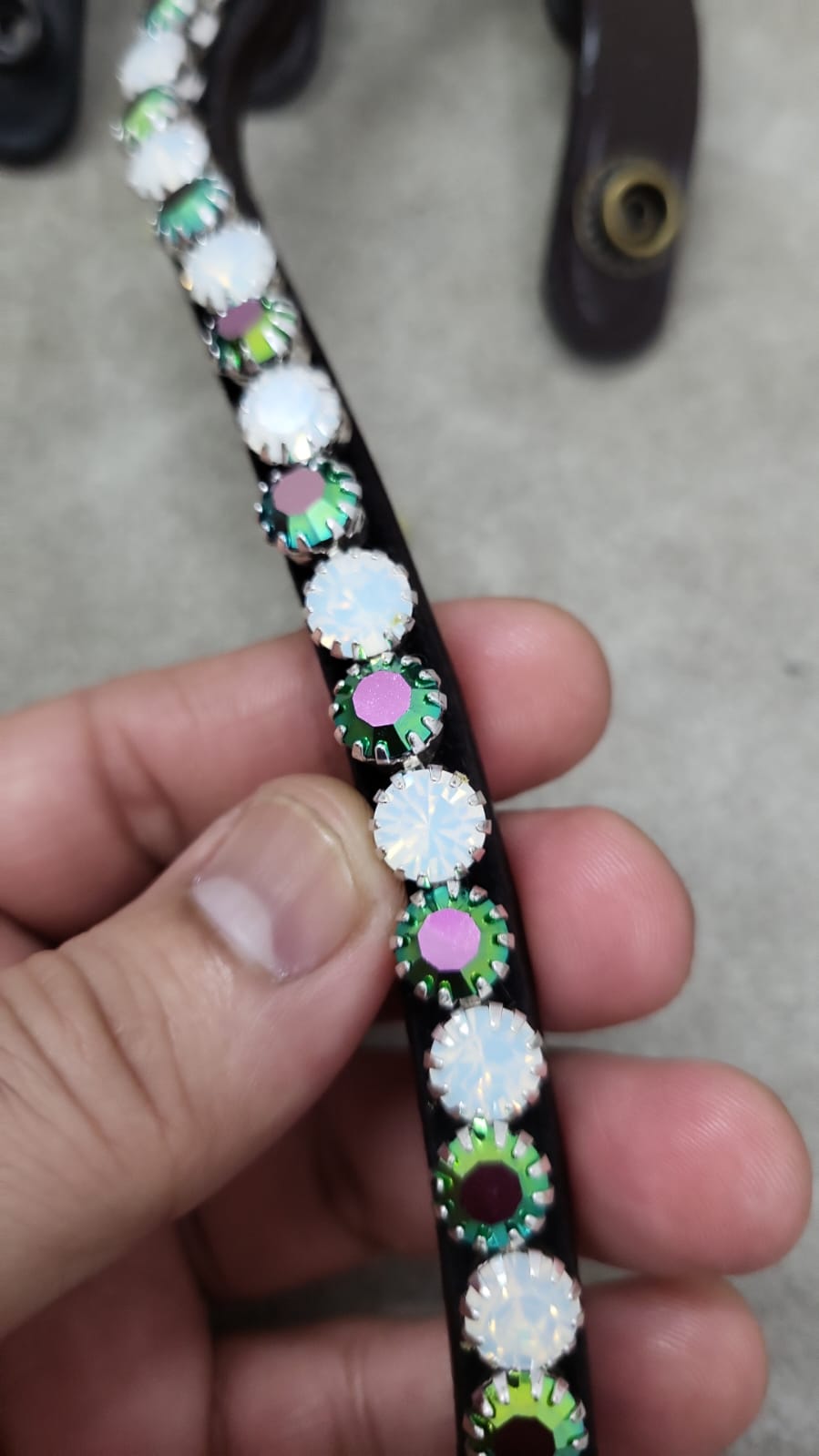 Peach & AB Crystal Preciosa Rhinestone Browband