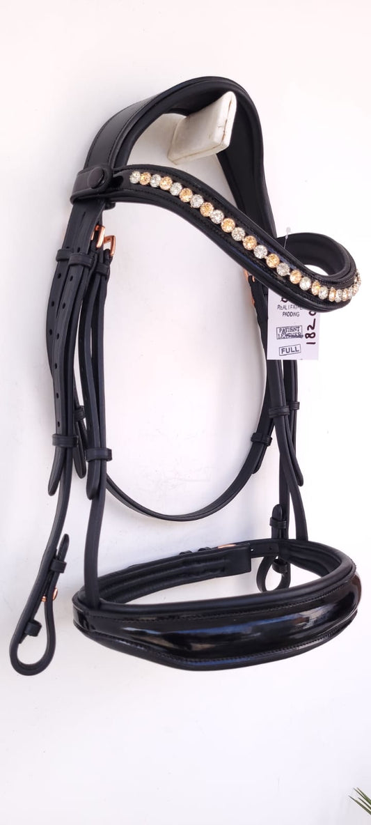 Classic Rose Gold & Black Bridle