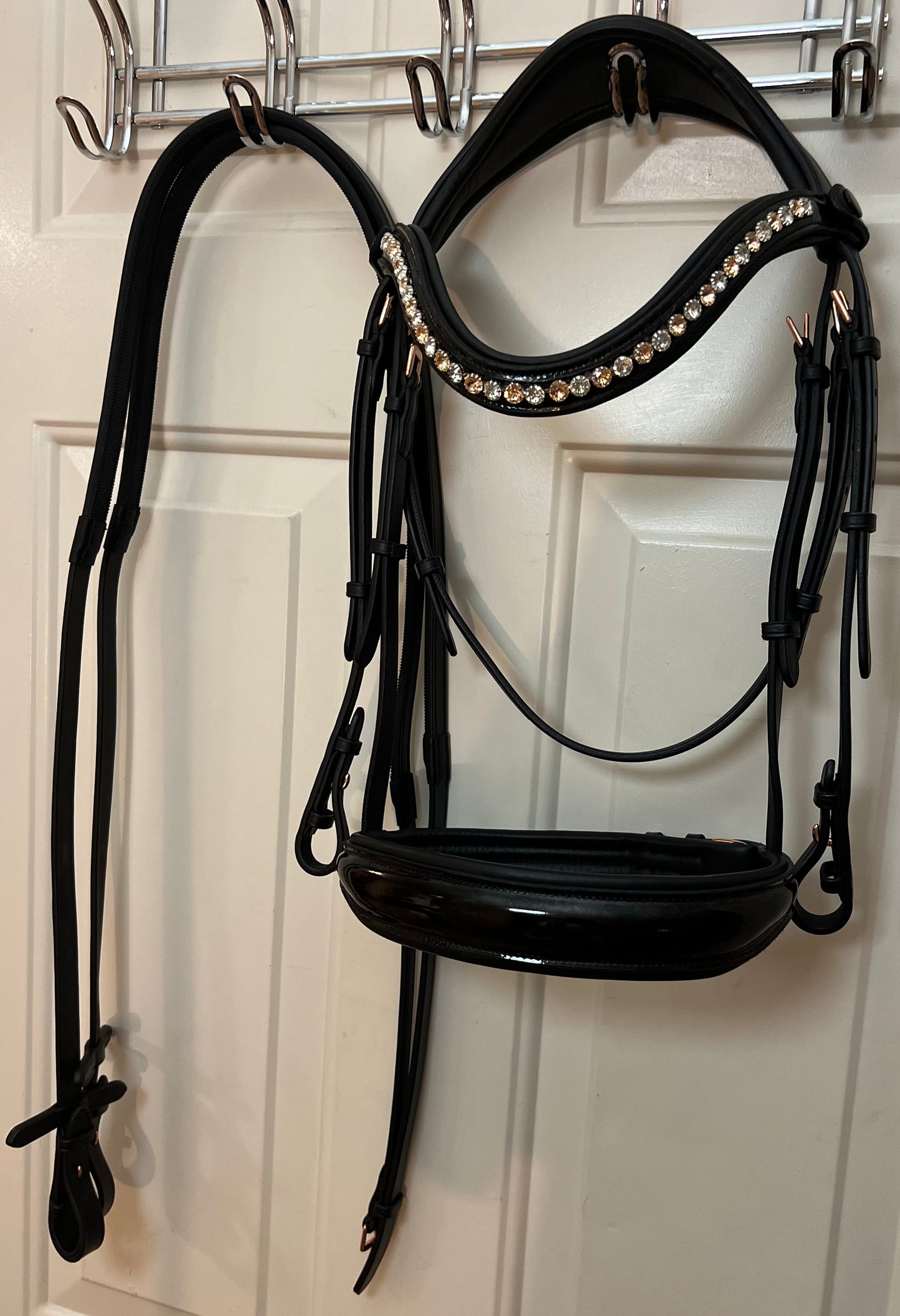 Classic Rose Gold & Black Bridle