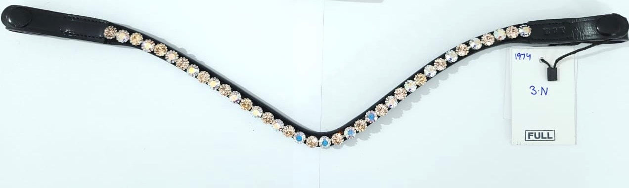 Peach & AB Crystal Preciosa Rhinestone Browband