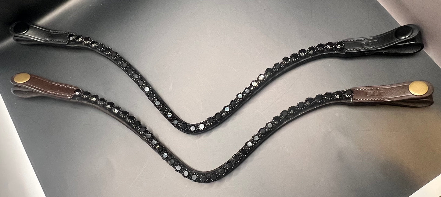 All In Black Preciosa Rhinestone Browband