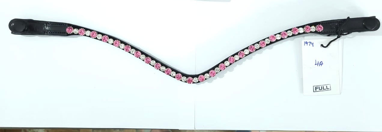 Rose Pink & Clear Rhinestone Browbands