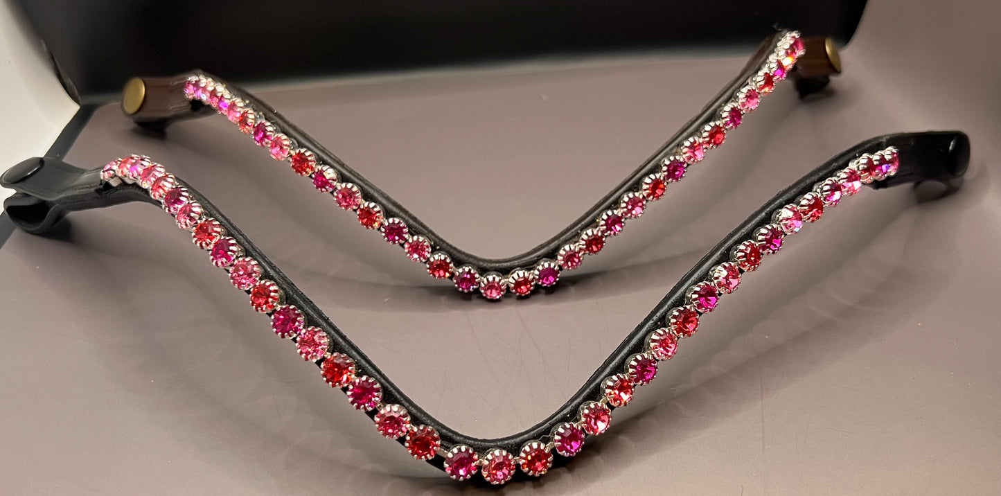 Fushia, Rose & Indian Pink Preciosa Rhinestone Browband