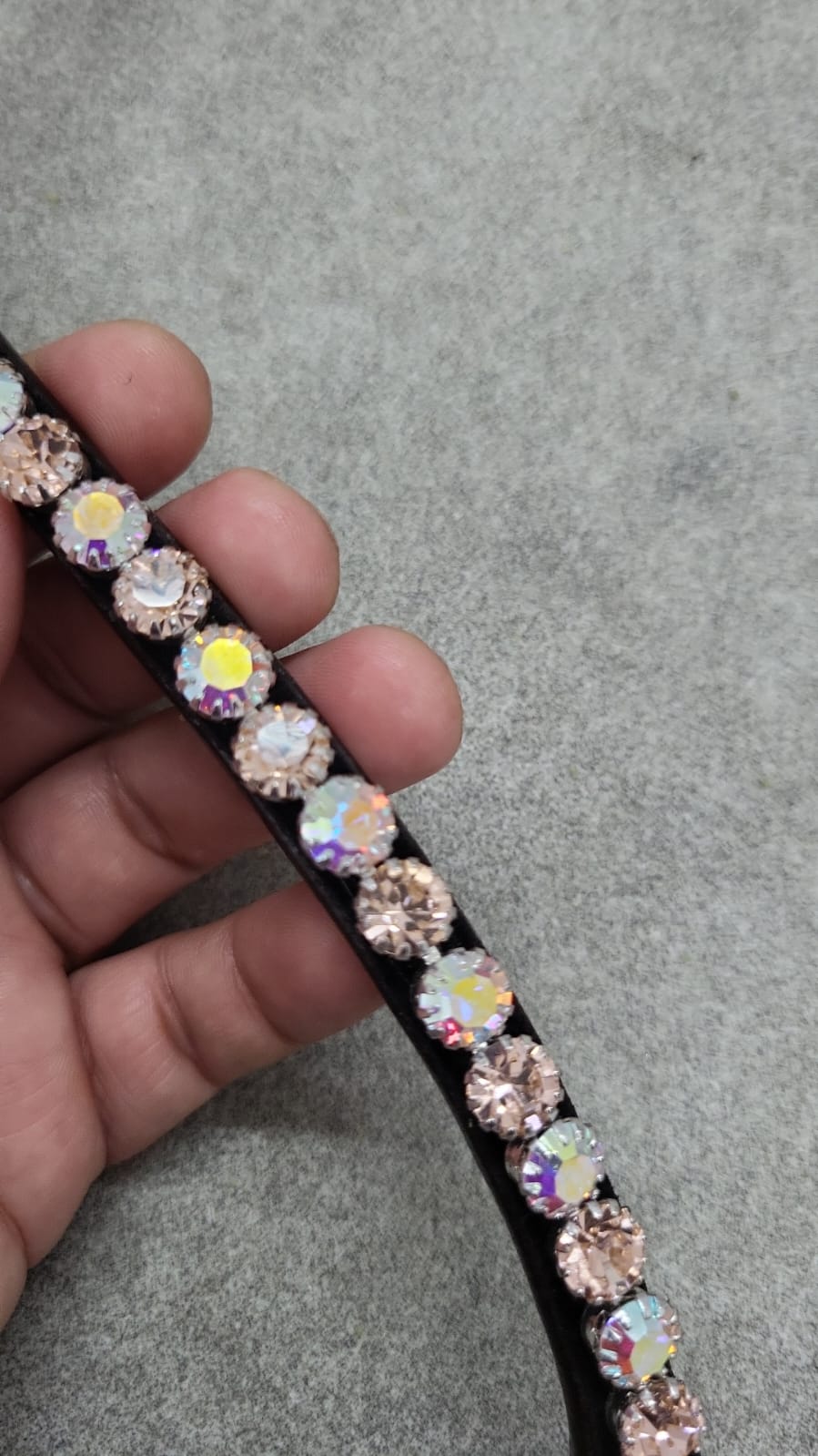 Peach & AB Crystal Preciosa Rhinestone Browband