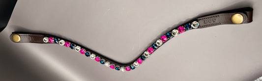 Blue Zircon, Fuchsia & Clear 10mm