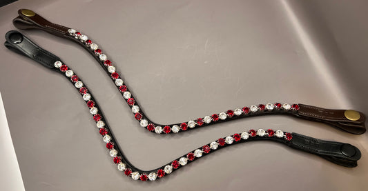 Light Siam Red & Clear Rhinestone Browband