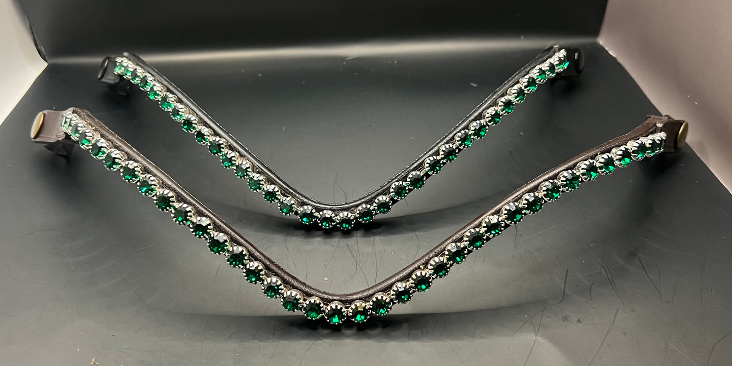 Green Emerald Preciosa Rhinestone Browband